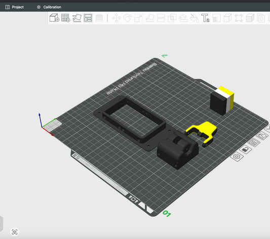 Bildschirmfoto von einem Slicer Programm mit angeordneten Produktdateien