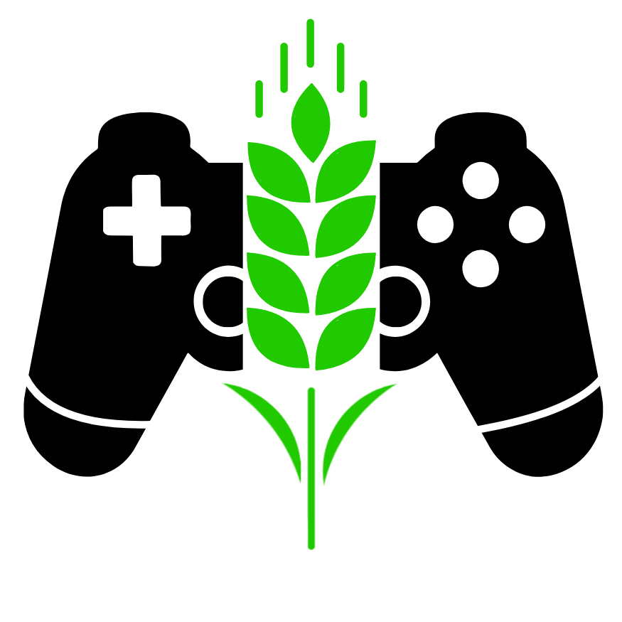 ControlCraft Logo ohne URL (Schwarzes Gamepad mit grüner Ähre in der Mitte.