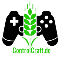 ControlCraft Logo: geteilter Controller mit wachsender Getreideähre in der Mitte
